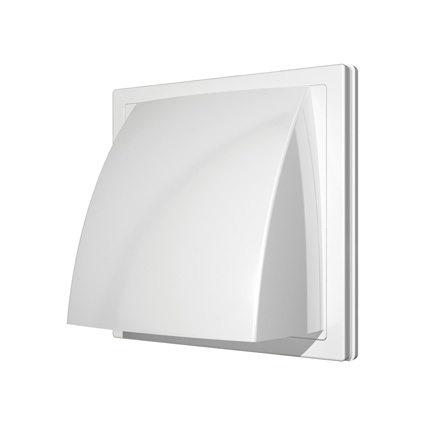 Выход с обрат. клапаном 150х150 с фланцем D100 белый (1515К10ФВ)