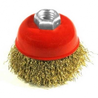 Щетка для УШМ "Чашка", латун.витая проволока, 125мм/М14 "Кедр" 147-0125