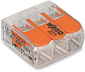 Клемма 221-413 3-провода (0,2-4,0) (рычаг)