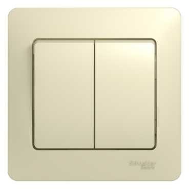 Выключатель 2-кл. СП Glossa 10А IP20 10AXв сборе беж. Sche GSL000252