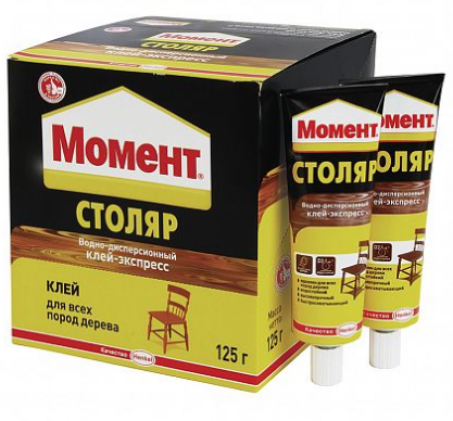 Клей Момент-Столяр ПВА 125гр в шоу-боксе Хенкель (18998)