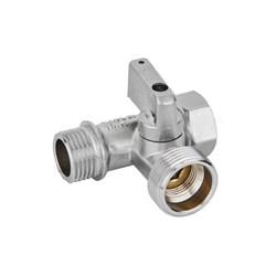 Кран угловой хром BUGATTI 1/2х3/4х1/2" 