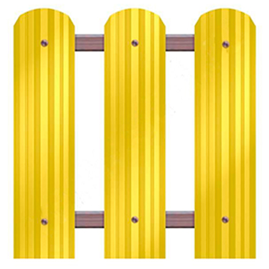 Штакетник фигурный М 0,50м (желтый RAL-1018)