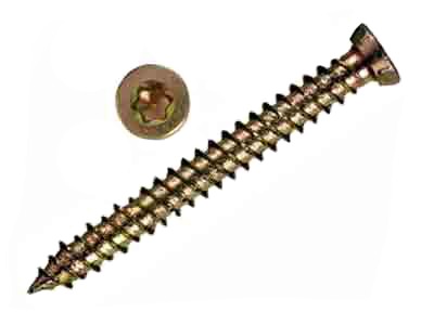 Шуруп по бетону, головка зенкующая потай, желтый цинк  7,5х52 