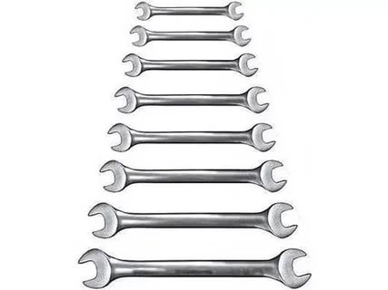 Ключи рожковые, 6-22мм 8 шт, Сr-V, Набор зерк.полир. (2731506)