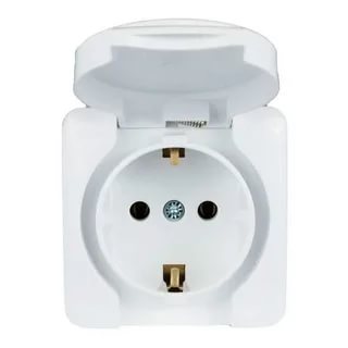 Розетка 1-м ОП VIOLA с/з с крышкой бел. Lezard 751-0200-123