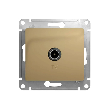 Мех.розет. TV 1-м СП Glossa оконечной 1DB титан Sche GSL000491