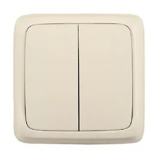 Выключатель 2-кл.ОП Альфа 10А слон.кость HEGEL BA10-151-01