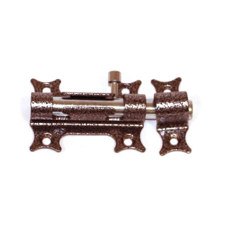 Засов накл. "Делга" оригинал. с круглым ригелем (медь)