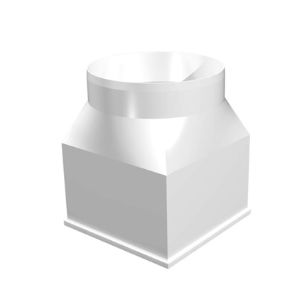 Соединитель централ. плоск. воздухов. с кругл. пласт. 126х126/D125 (1212СП12,5КП)