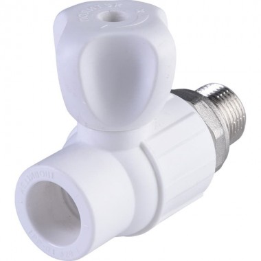 Кран шаровый PPR угловой для радиатора 20 x 1/2" (F)