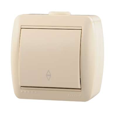 Выкл.проходн. 1-кл.ОП Ната крем. Lezard 710-0300-105