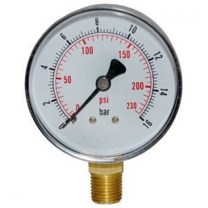 Манометр 2 1/2" SKY060/16 горизонтальный 1/4" М (до 16 бар)