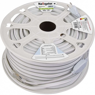 Лента светодиод. Navigator 71 929 Холодный в силиконе 220V