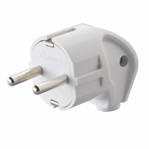 Вилка эл. с/з бел.MAKEL 10002