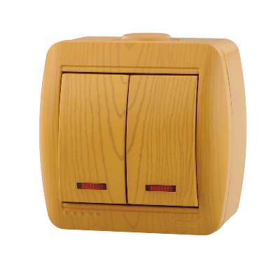 Выкл.2-кл ОП Ната с инд. ольха 710-0700-112