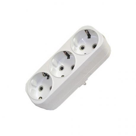 Разветвитель 3гн с/з плоский 16А "У" А303