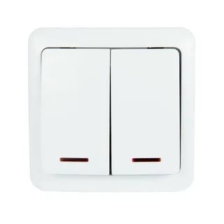 Выкл.2-кл.ОП VIOLA 10А бел. с подсвет. Lezard 751-0200-112