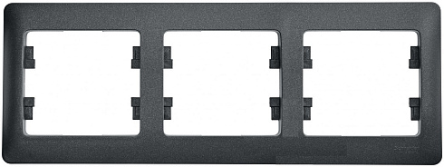 Рамка 3-м Glossa антрацит. горизонт. Sche GSL000703