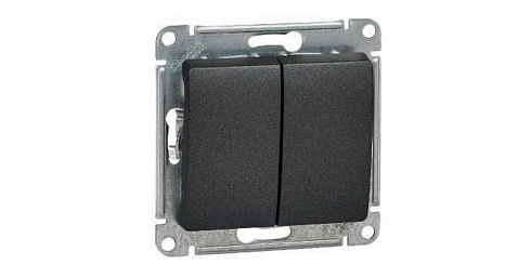 Мех.выключ. 2-кл. СП Glossa 10А IP20 10AX антрацит. Sche GSL000751