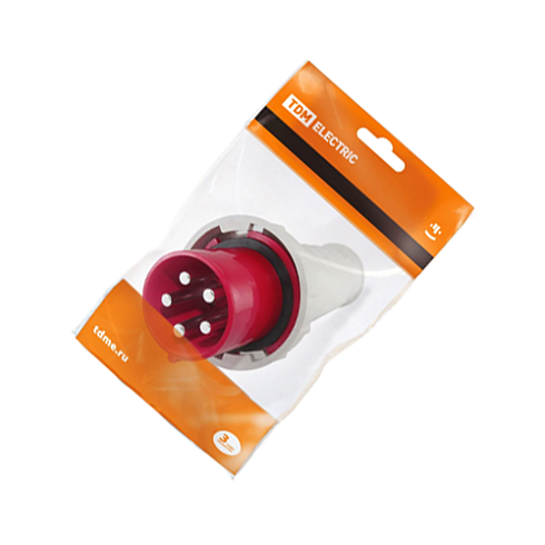 Вилка каб.63А 3P+PE+N IP54 380В TDM 035