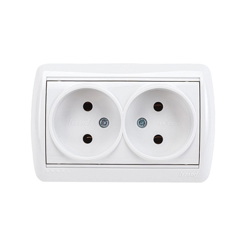 Розетка 2-м ОП Ната б/з керам.бел. 710-0200-128