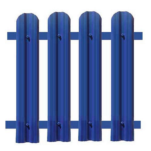 Штакетник фигурный М 0,50м (синий RAL-5005)