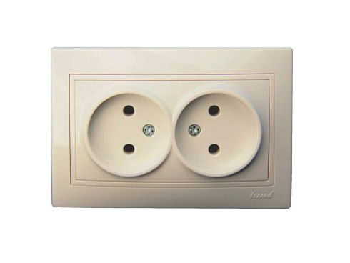 Розетка 2-м СП Мира б/з керам. крем/крем 701-0303-128