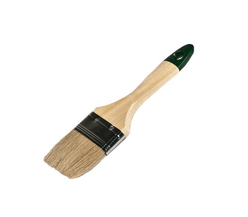 Кисть плоская ЕВРО №1,5 дерев.ручка натур.щетина "Krafor" 004-0015