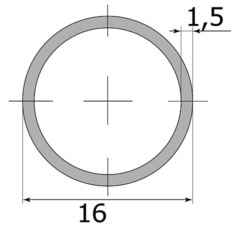 Труба  эл.сварная х/д 16х1,5 (6)