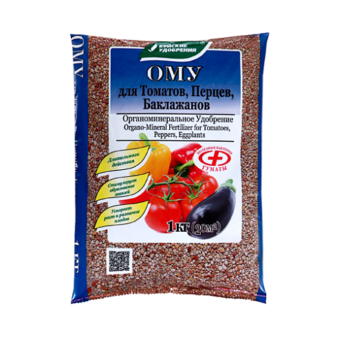 Удобрение для томатов, перцев, баклажан органоминерал. 1кг БХЗ (487419)