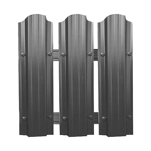 Штакетник фигурный П 1,80м (серый графит RAL-7024)