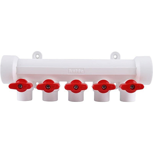 Коллектор PPR с шар.кранами д.40 на 5 выходов