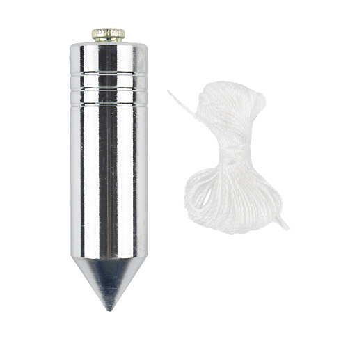 Отвес цилиндрический металл 300гр шнур 5м "Шабашка" 034-4101