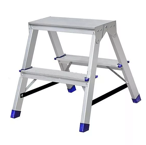 Стремянка двухсторонняя алюминиевая 2 ступени