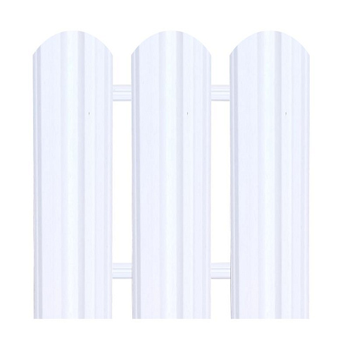 Штакетник фигурный М 0,50м (белый RAL-9003)