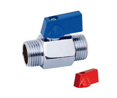 Кран шаровый 1/2" ш-ш (мини) рычаг (красн,синий)