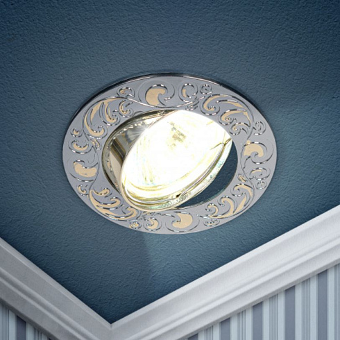 Светильник KL26A CH/G литой поворот."лианы 1" хром/зол