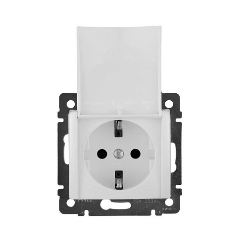 Розетки механизм. 1-м СП Valena с/з з/ш с крышкой бел.Leg 774422