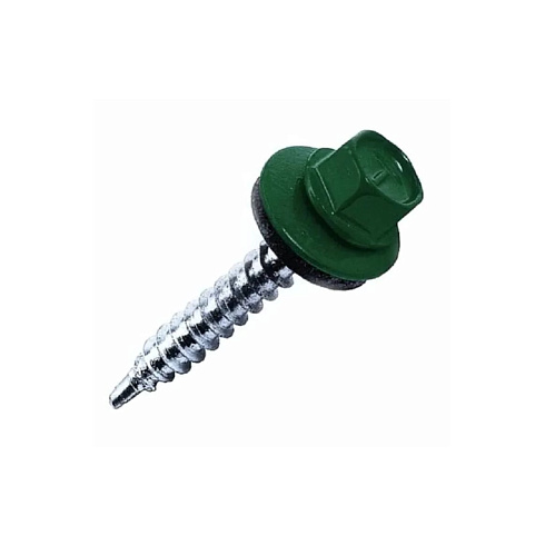 Саморез с умен.свер. гол шестигр. зеленый (6005) 4,8х29