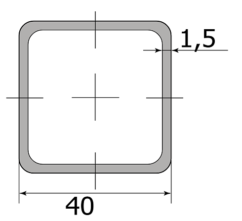 Трубы проф. 40х40х1,5 (6)
