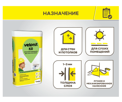 Шпатлевка финишная KR Ветонит 20кг