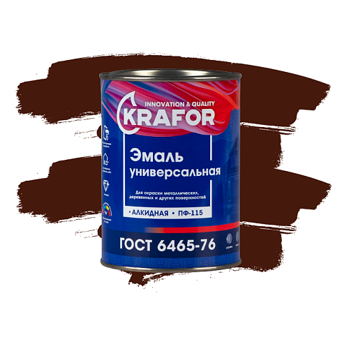 Эмаль ПФ-115  ШОКОЛАДНАЯ 0,8кг "KRAFOR" (6)