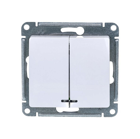 Мех.выключ. 2-кл. СП Glossa 10А IP20 10АХ.бел. с подсветкой Sche GSL000153