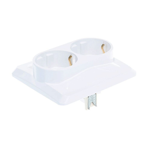 Розетка 2-м СП Этюд 16А с заземл. без защ.шторок бел. SchE PA16-007b