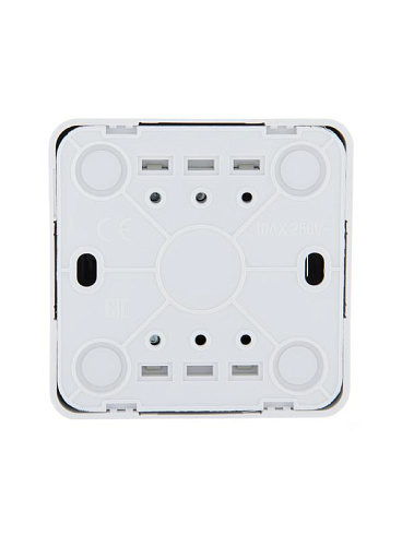 Выкл.1-кл.ОП VIOLA 10А проходной бел. с подсвет. Lezard 751-0200-114