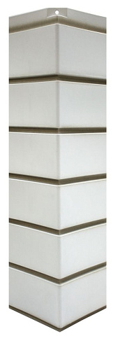 Угол наружный для фасадной панели Nordside Гладкий кирпич "Белый" 0,119х0,463_G