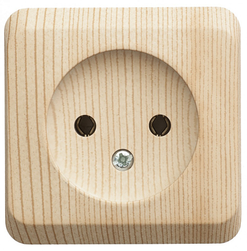 Розетка 1-м ОП Этюд Дача 16А с/з защ.щторки сосна SchE PA16-004d