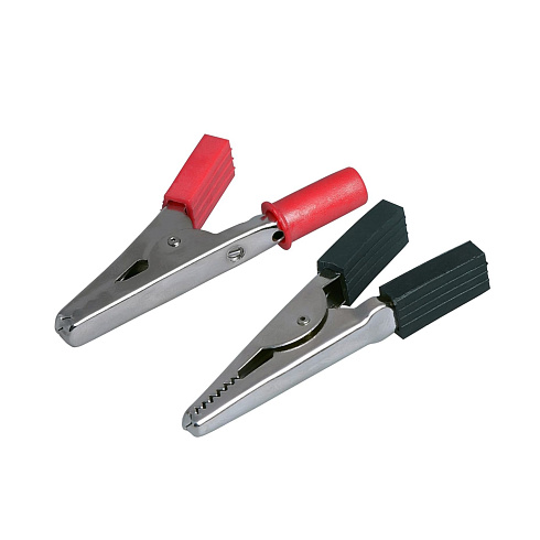 Зажим крокодил 5А 52мм красн/черный (2шт) Rexant (16-0004)