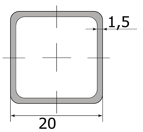 Трубы проф. 20х20х1,5 (6)